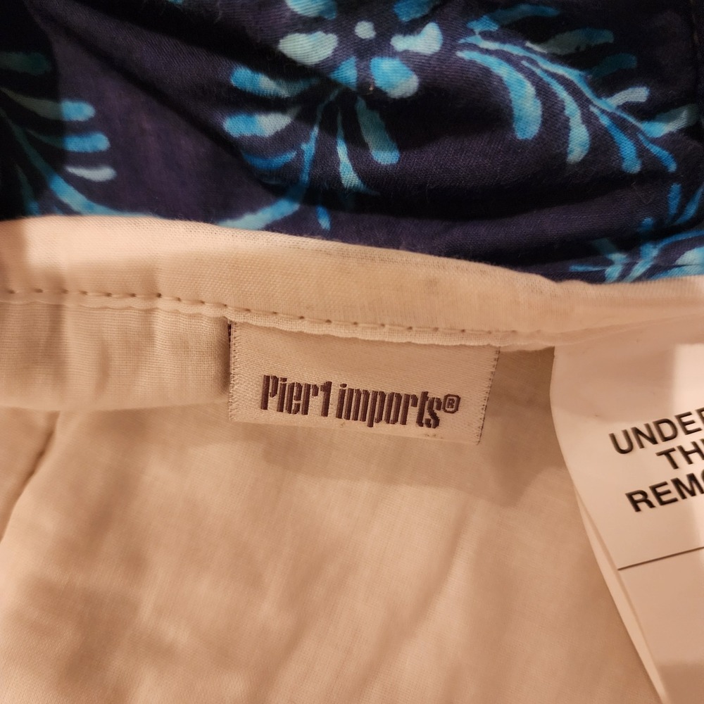Pier‎ 1 Embroidered Reversible King Quilt Set 3-pc Cotton Coastal Mediterranen - Picture 4 of 14